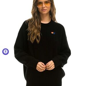 Aviator nation unisex cashmere crewneck sweater cabin medium